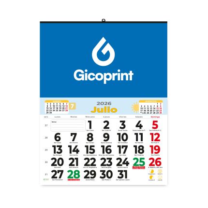 Calendario pared con faldilla